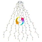 Guirlande lumineuse pour sapin de no�l, blanc chaud et multicolore, 1, 5 m, 200 led, 9 modes d'�clairage ...