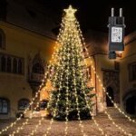 Guirlande lumineuse sapin de noel exterieure avec toile, 315 led / 9 3. 6m guirlande sapin lumineuse, ...
