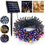Guirlande lumineuse solaire de 12 m avec 100 led pour jardin, fte de nol et extrieur