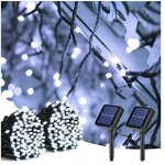 Guirlande lumineuse solaire, 2 pack 20m 200 led exterieur guirlande solaire 8 modes etanche sapin de ...