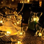 Guirlande lumineuse solaire - 5 m 20 led - d�coration papillon - id�ale pour les f�tes de no�l - lumi�re ...