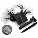 Guirlande lumineuse solaire, 50 boules de cristal led, �tanche ip65, connecteur usb suppl�mentaire, 8 ...