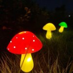 Guirlande lumineuse solaire champignon �clairage automatique 8 modes blanc chaud ip65 d�coration de jardin ...