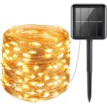 Guirlande lumineuse solaire d'extrieur, lot de 2, 120 led, tanche, 8 modes, fil de cuivre, luminaire ...