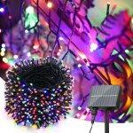 Guirlande lumineuse solaire d'ext�rieur, 52 m, 500 led, 8 modes, �tanche, pour jardin, f�te, mariage, ...