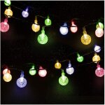 Guirlande lumineuse solaire d'extrieur, 6, 5 m, 50 led, motif floral, 2 modes d'clairage, dcoration ...