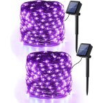 Guirlande lumineuse solaire d'halloween, lot de 2, 120 led, fil de cuivre, violet, étanche, 8 modes, ... Guirlande lumineuse solaire d'halloween, lot de 2, 120 led, fil de cuivre, violet, étanche, 8 modes, ...