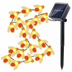 Guirlande lumineuse solaire de jardin 7 m / 22, 97 pi, 50 perles en forme d'abeille, clairage d'extrieur ...