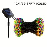 Guirlande lumineuse solaire led ext�rieure 100 led ? �toiles color�es clignotantes, 8 modes, 12 m pour ...