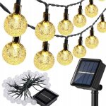 Guirlande lumineuse solaire led pour jardin, boules de cristal, 50 led