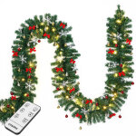 Guirlande de nol lumineuse dcoration en sapin artificiel avec lumires blanc chaud pour porte fentre ...