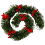 F��ric lights and christmas - guirlande de no�l boa large 20 cm vert avec noeuds rouge longueur 2. 7 ...