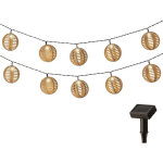 Guirlande solaire 10 boules plastiques imitation rotin