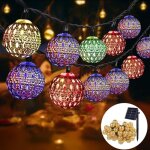 Guirlandes solaires marocaines d'ext�rieur, guirlandes lumineuses 7m 50 led, �clairage �tanche � 8 modes ...
