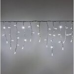Guirlande stalactite 3m h 50cm 114 led blanc froid cble blanc 230v ip67 lotti