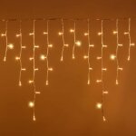 Guirlande stalactite 3m h90cm 120maxiled blanc chaud scintillant cble transparent raccordable professionnel ...