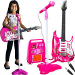 Guitare micro amplificateur rose 22407