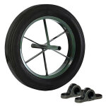 Roue de brouette pleine �400mm + coussinets en fonte guitel
