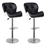 Guoyihua lot de 2 tabourets de bar, chaise de bar r�glables hauteur, pivotant 360� dossier repose pieds ...