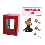 Coffret coupure gaz avec vanne 1 / 4 tour - cu18 - dn15 - 165x220x180mm