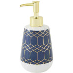 Distributeur de savon � motifs en c�ramique bleu