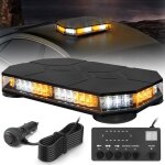 Gyrophare � 42 led avec c�ble de 3. 8 m�tres, orange & blanc led avertissement 12 - 24v avec aimant, ...