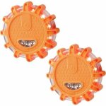 Gyrophare led orange, 2pcs balise de signalisation lumineuse led, lumi�re d'urgence d'avertissement, ...