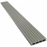 Lot de 3 lames de terrasse composite alvolaires - long: 2, 4m - surface 1m - gris