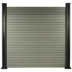 Habitat et jardin - lot de 6 lames composite de clture - l160 cm x l25. 8cm x p. 2cm - gris