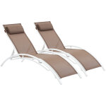 Habitat et jardin - bain de soleil en aluminium 'beauty' - phoenix - taupe - lot de 2