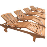 Habitat et jardin - bain de soleil pliant en bois exotique 'singapour' - maple - marron clair - lot de ... Habitat et jardin - bain de soleil pliant en bois exotique 'singapour' - maple - marron clair - lot de ...