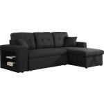 Habitat et jardin - canap d'angle convertible / rversible 'axel' - 3 places - noir