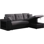 Habitat et jardin - canap d'angle convertible / rversible 'axel' - 3 places - noir / gris