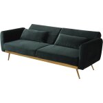 Habitat et jardin - canap clic clac en velours 'donia' - 203 x 81 x 83 cm - 3 places - vert fonc