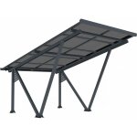 Habitat et jardin - ombri�re carport solaire avec panneaux photovolta�ques - 366 x 575 x 366 cm - gris ...