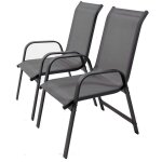 Fauteuil jardin alu / textil�ne  porto  - phoenix - gris fonc� - lot de 2