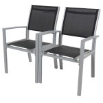 Habitat et jardin - fauteuil jardin alu / textilne 'tropic' - phoenix - noir - lot de 2