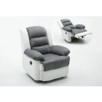 Habitat et jardin - fauteuil relax 'buckingham' - 85 x 93 x 100 cm - blanc / gris clair