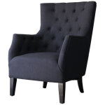 Habitat et jardin - fauteuil scandinave tissu 'duchesse' - 76 x 83 x 100, 5 cm - noir