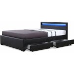 Habitat et jardin - lit led avec 4 tiroirs 'nico' - 160 × 200 cm - noir Habitat et jardin - lit led avec 4 tiroirs 'nico' - 160 × 200 cm - noir
