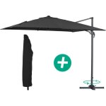 Habitat et jardin - parasol jardin dport alu 'sun 3' - carr - 3 x 3 m - noir + housse de protection ...