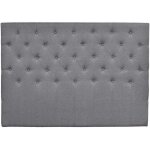 Habitat et jardin - tte de lit capitonne 'dco' - 189 cm - gris - en tissu