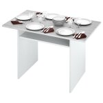 Habitdesign - table console pliante tavolo en blanc mat et ciment, 77 / 75x120x35x70 cm Habitdesign - table console pliante tavolo en blanc mat et ciment, 77 / 75x120x35x70 cm