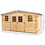 Habrita - abri baron double pente 20, 97 m ? pica massif 28 mm ? plaques ondules bitumes ? sans ...