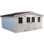 Habrita - abri baron double pente 16, 81 m� ? �pic�a massif 28 mm ? plaques ondul�es bitum�es ? sans ...