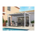 Altona - habrita foresta - pergola en aluminium blanc 100x100 mm p. 1, 2 mm toiture gris 12 m2 - per4030wg ...