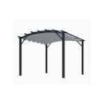 Foresta - habrita pergola arche structure mixte aluminium / acier gris anthracite 11, 22 m2 toiture gris ... Foresta - habrita pergola arche structure mixte aluminium / acier gris anthracite 11, 22 m2 toiture gris ...