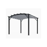 Foresta - habrita pergola arche structure mixte aluminium / acier gris anthracite 11, 22 m2 toiture gris ... Foresta - habrita pergola arche structure mixte aluminium / acier gris anthracite 11, 22 m2 toiture gris ...