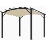 Foresta - habrita pergola arche structure mixte aluminium / acier gris anthracite 11, 22 m2 toiture écru ... Foresta - habrita pergola arche structure mixte aluminium / acier gris anthracite 11, 22 m2 toiture écru ...
