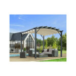 Foresta - habrita pergola arche structure mixte aluminium / acier gris anthracite 11, 22 m2 toiture cru ...